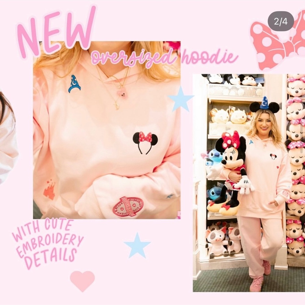 Belle and Park Disney Oversized Hoodie Wmns Sz L